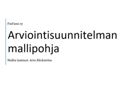 Arviointisuunnitelman mallipohja