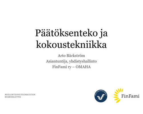Yhdistyksen kokoustekniikan perusteet